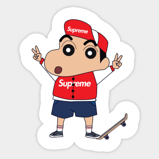 sinchan goes hypebeast Sticker